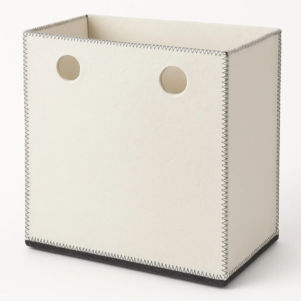 Three by Three Felt Like It Connectable Cream Bin 18 Inch Square